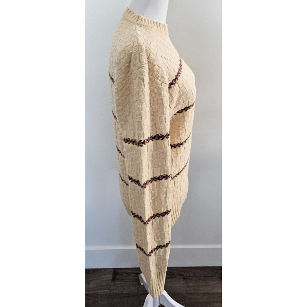 ALAN FLUSSER WOMENS LARGE VINTAGE KNIT SWEATER DRY CLEAN ONLY - Picture 4 of 9